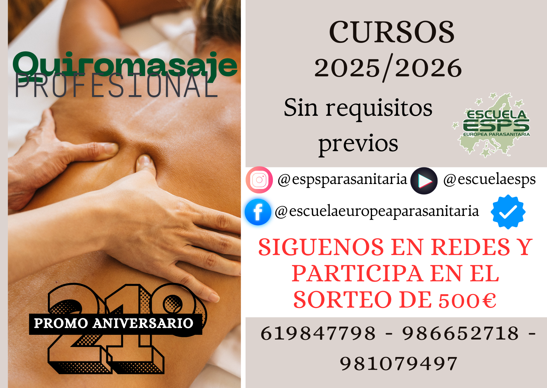 curso de quiromasaje en Ferrol